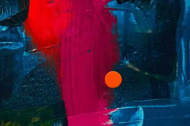 Crimson Stroke Orange Dot — image 1